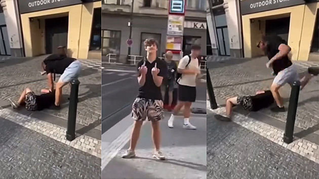 Údajně zfetovaný muž napadl na zastávce ženu. Ostře ho na zem sejmul náhodný kolemjdoucí