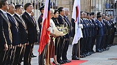 Kim Keon Hee a prezident Yoon Suk Yeol po boku �eského prezidentského páru p�i...