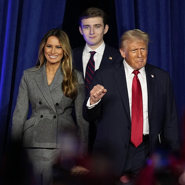 Donald, Melania a Barron Trumpovi