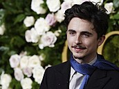Timothée Chalamet a jeho kní�ek na p�edávání Zlatých glób�. (5.1. 2025)