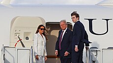 Barron Trump s rodi�i na leti�ti.