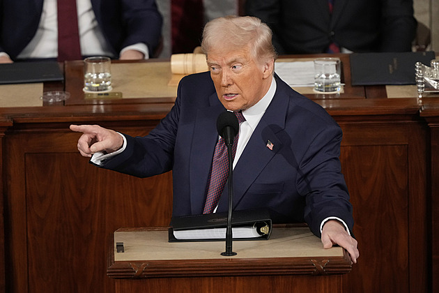 Trump bhem svého projevu.