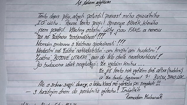 Leo Ber�nek poslal z v�zen� dopis pln� muslimsk�ch hesel. Vyj�d�il odhodl�n� bojovat o srdce sv� dcery.