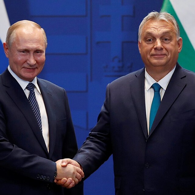 P�vodn� fotka Viktora Orb�na a Vladimira Putina