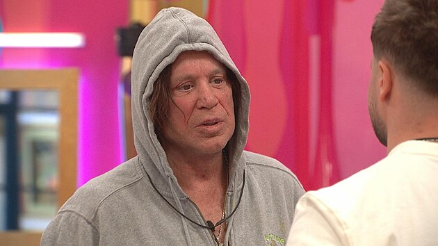 Mickey Rourke v reality show Celebrity Big Brother, duben 2025