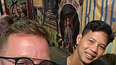 Lubo� Procházka s novým p�ítelem.