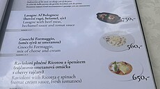 Jídelní lístek z �ruské� pizzerie