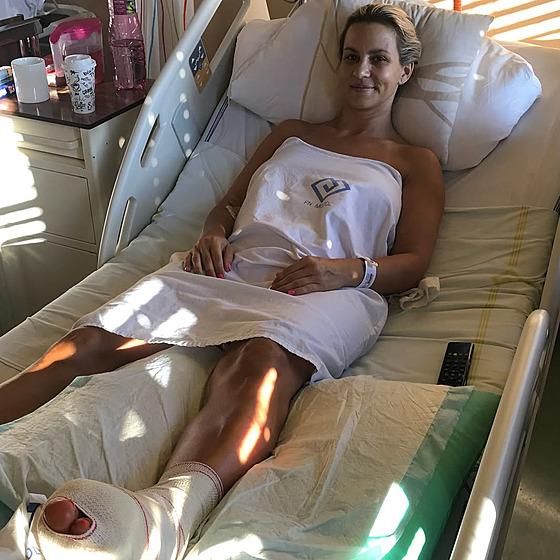 Monika Mareová po úrazu nohy