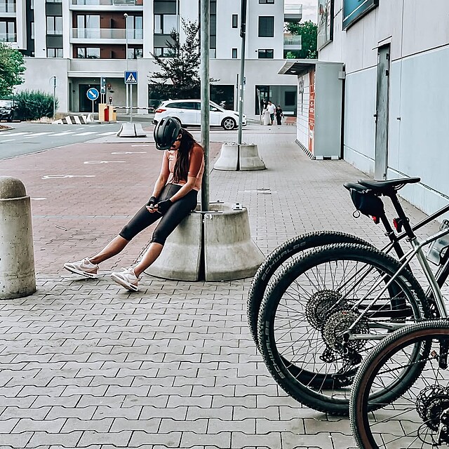 Sandra Novkov vyerpan z vletu na kole