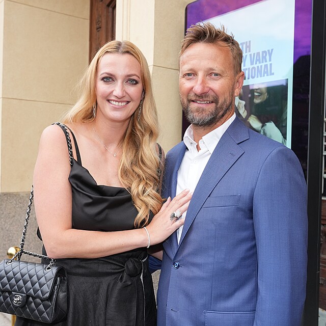 Petra Kvitov s manelem Jim Vakem na CarTec party ve Varech