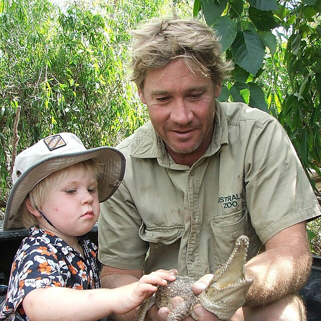 T��let� Robert Irwin na legend�rn� fotce s t�tou Stevem