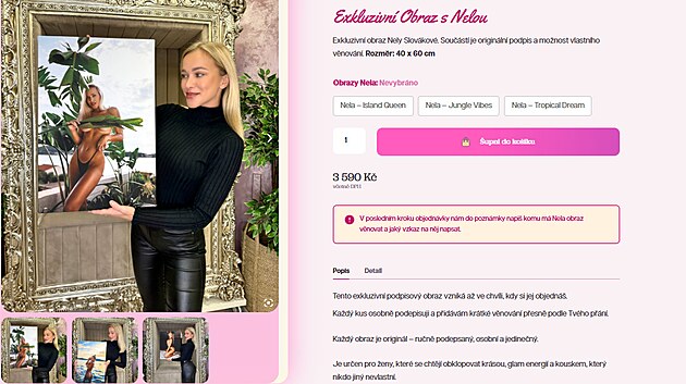 Nela Slov�kov� rozjela byznys s vlastn�mi obrazy.