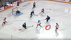 Poloha puku ve chvíli, kdy Robert Záruba k�i�el gól