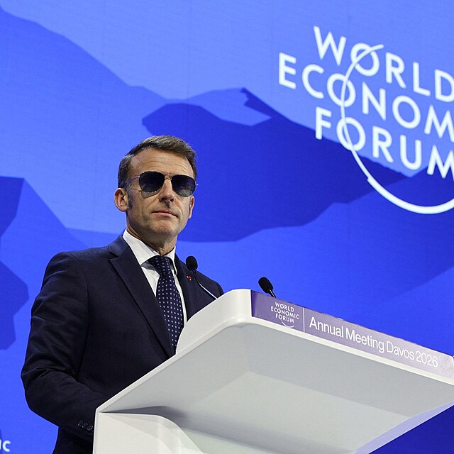 Francouzsk� prezident Emmanuel Macron na Sv�tov�m ekonomick�m f�ru v Davosu