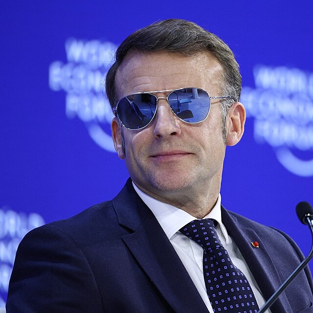 Francouzsk� prezident Emmanuel Macron na Sv�tov�m ekonomick�m f�ru v Davosu