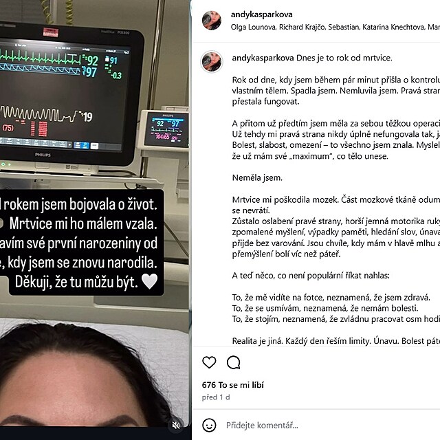 Andrea Ka�p�rkov� promluvila o mrtvici a n�sledc�ch, kter� si nese dodnes.