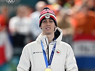 Metod�j J�lek se svou zlatou medail�