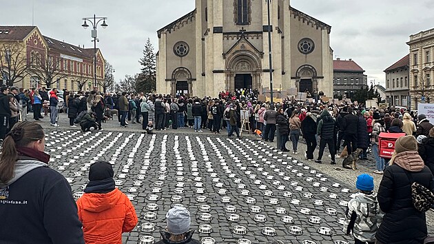 Demonstrace proti ps�mu �tulku Bouchalka