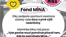 Z tragédie vznikla pomoc druhým. Peníze ze sbírky na Mínu nyní pomáhají mladým...