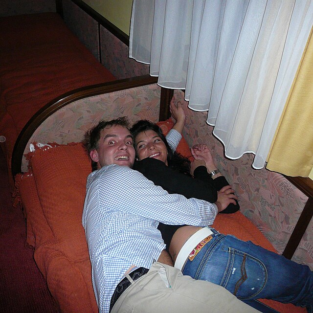 Libor Bou�ek a Monika Mare�ov� (tehdy Kobl�kov�),foto z ml�d�