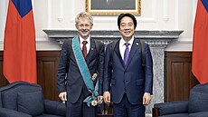 Milo� Vystr�il a prezident Tchaj-wanu Laj �ching.