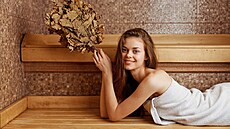 Saunování, psychologie, zdraví, �ena v saun�