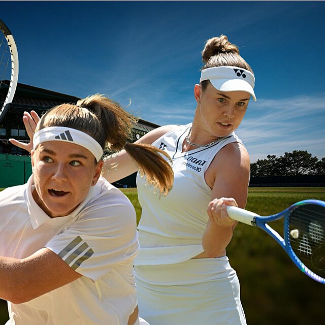 Linda Noskov� a Karol�na Muchov� na Wimbledonu 2026