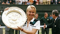 Wimbledon 1998, tenistka Jana Novotná slaví vít�zství