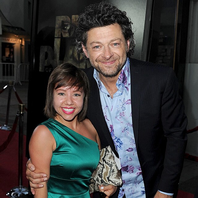Devyn Dalton a Andy Serkis p�i nat��en� filmu �svit planety opic (2014)