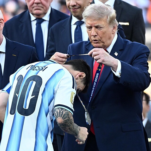 Lionel Messi a Donald Trump ve fin�le mistrovstv� sv�ta