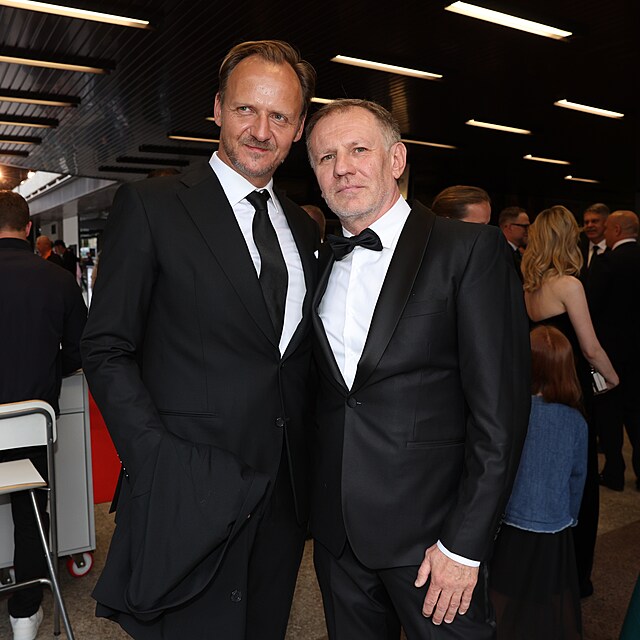 Jan H�jek a Martin Finger na projekci filmu Sv�t�lka