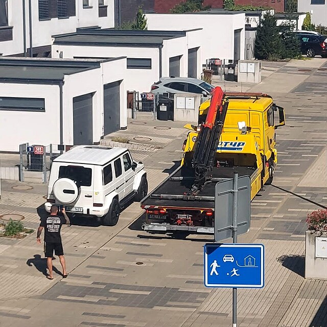 Odtahov� slu�ba p�ijela p��mo p�ed d�m pro b�l� g��ko, kter� Lela V�mola n�kolik let pou��vala tak� k p�eprav� jejich t�� d�t�. Podle jej�ho t�mu o cel� akci p�edem nev�d�la.