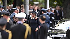 Norská královna Mette-Marit na poh�bu krále Haralda V.