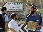 idovtí osadníci zablokovali silnici k Jeruzalému