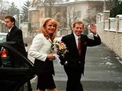 Václav Havel si vzal Dagmar Vekrnovou v lednu 1997.
