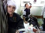 Zran�né palestinské d�ti