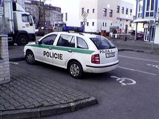 Policie parkuje na míst pro invalidy