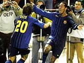 Fotbalisté Barcelony: Deco a Ronaldinho