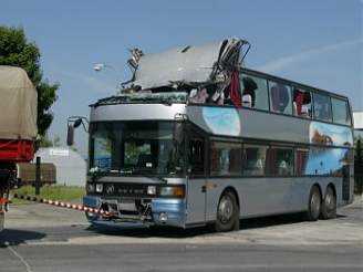 Nehoda polského autobusu