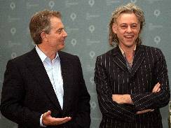 Tony Blair a Bob Geldof