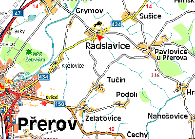 Nehoda se stala mezi obcemi Radslavice a Kozlovice