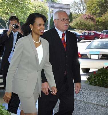 Prezident Václav Klaus se seel ve Washingtonu s americkou ministryní zahranií Condoleezzou Riceovou