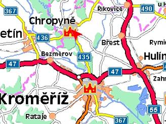 chropyně mapa V Chropyni hořela spalovna, jedy ohrozily město   iDNES.cz chropyně mapa