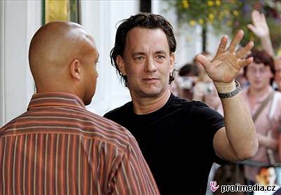 Tom Hanks na natáení filmu ifra mistra Leonarda