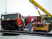 Nehoda kamion na dálnici D1