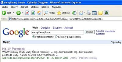 Google bomba na Paroubka na vládním webu