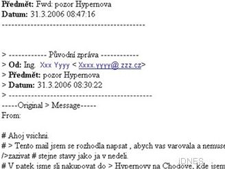 Peposlan email tiky v Hypernov