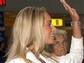 Miss R 2006 Taána Kuchaová na ruzyském letiti 