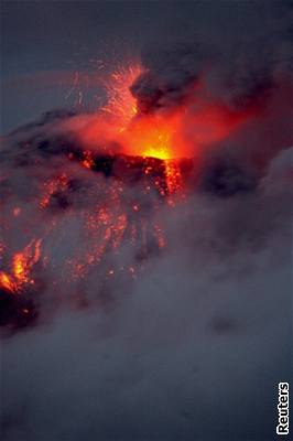 sopka Tungurahua v Ekvádoru