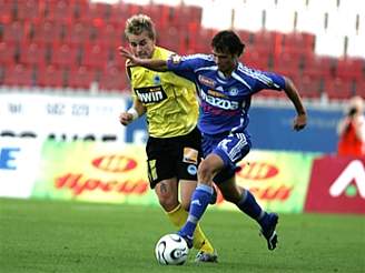 Michal Vepek v jednom z prvních utkání za Olomouc.